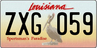 LA license plate ZXG059