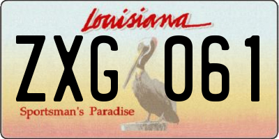 LA license plate ZXG061