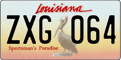 LA license plate ZXG064