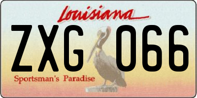 LA license plate ZXG066