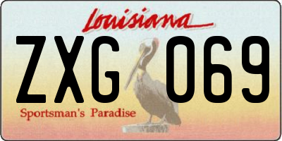 LA license plate ZXG069