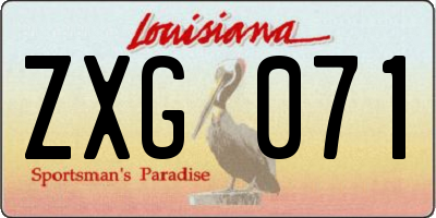 LA license plate ZXG071