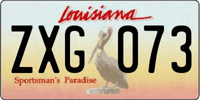 LA license plate ZXG073