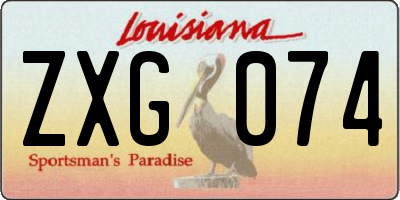 LA license plate ZXG074