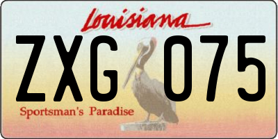 LA license plate ZXG075