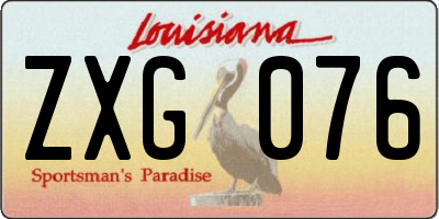 LA license plate ZXG076