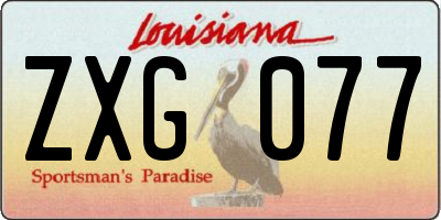 LA license plate ZXG077