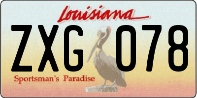 LA license plate ZXG078