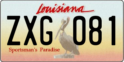 LA license plate ZXG081