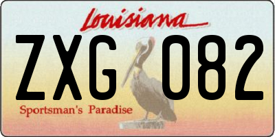 LA license plate ZXG082