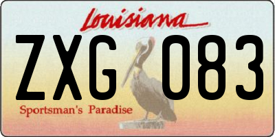 LA license plate ZXG083