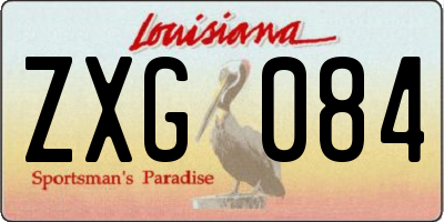 LA license plate ZXG084