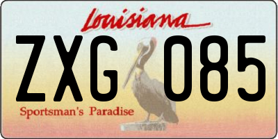 LA license plate ZXG085