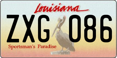 LA license plate ZXG086