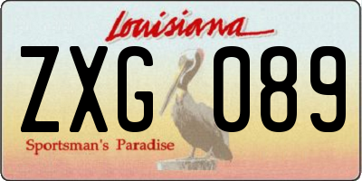 LA license plate ZXG089