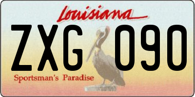 LA license plate ZXG090