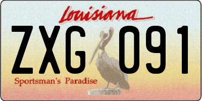 LA license plate ZXG091