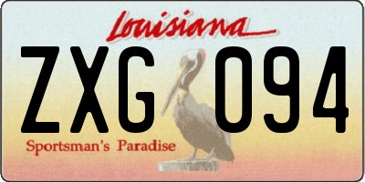 LA license plate ZXG094