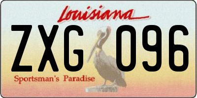 LA license plate ZXG096