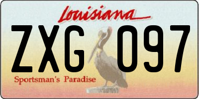 LA license plate ZXG097