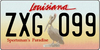 LA license plate ZXG099