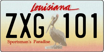 LA license plate ZXG101