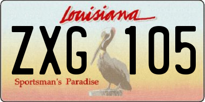 LA license plate ZXG105