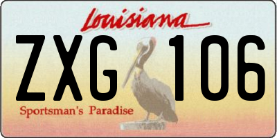 LA license plate ZXG106