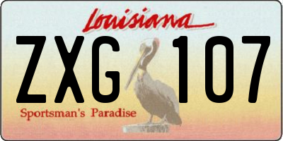 LA license plate ZXG107