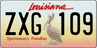 LA license plate ZXG109