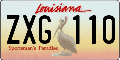 LA license plate ZXG110