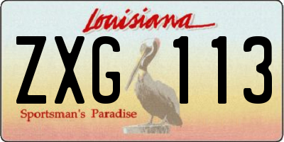 LA license plate ZXG113