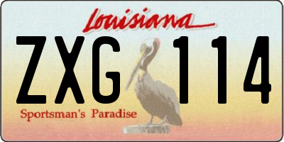 LA license plate ZXG114