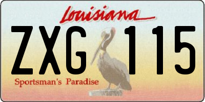 LA license plate ZXG115