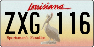 LA license plate ZXG116