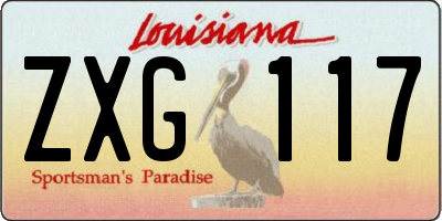 LA license plate ZXG117