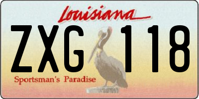 LA license plate ZXG118