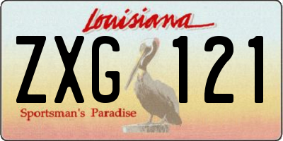 LA license plate ZXG121