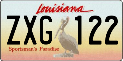 LA license plate ZXG122