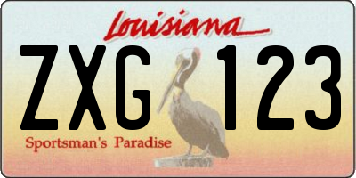 LA license plate ZXG123