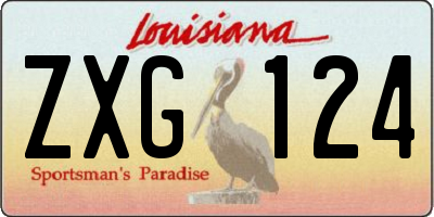 LA license plate ZXG124