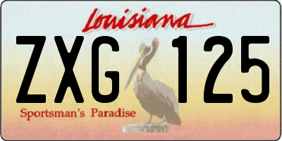 LA license plate ZXG125