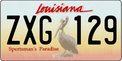 LA license plate ZXG129