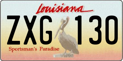 LA license plate ZXG130