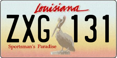 LA license plate ZXG131