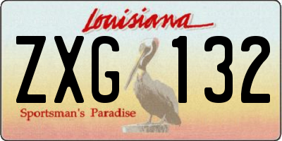 LA license plate ZXG132