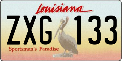 LA license plate ZXG133