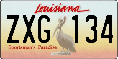 LA license plate ZXG134