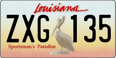 LA license plate ZXG135