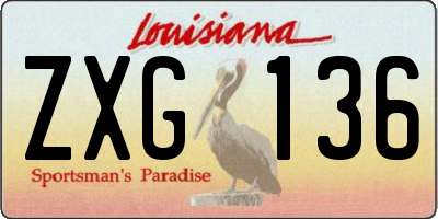 LA license plate ZXG136